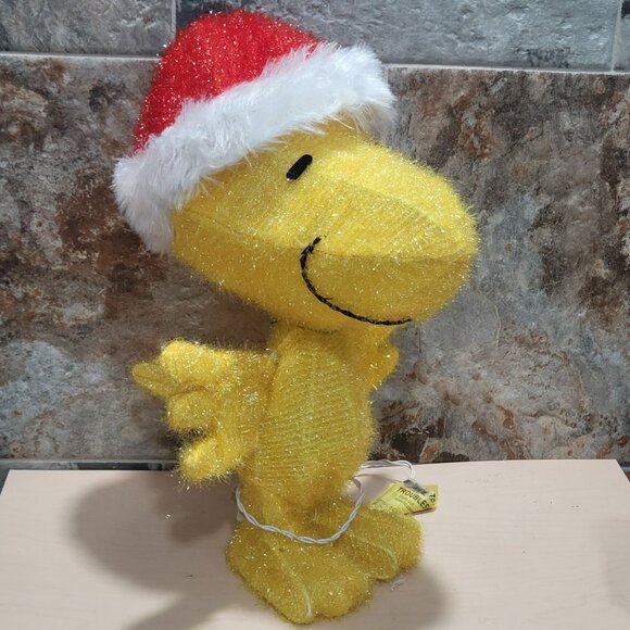Peanuts Pre Lit Yard Art Woodstock Santa Hat Outdoor Holiday Yard Art 18" - Picture 5 of 16